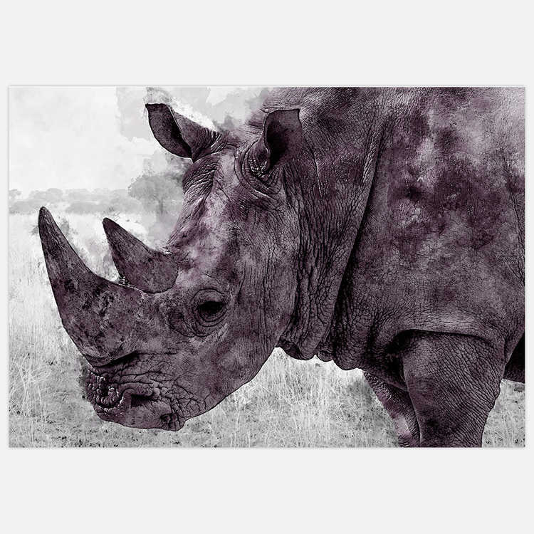 Tavla Painted Rhinoceros Art Print, av Insplendor art studio