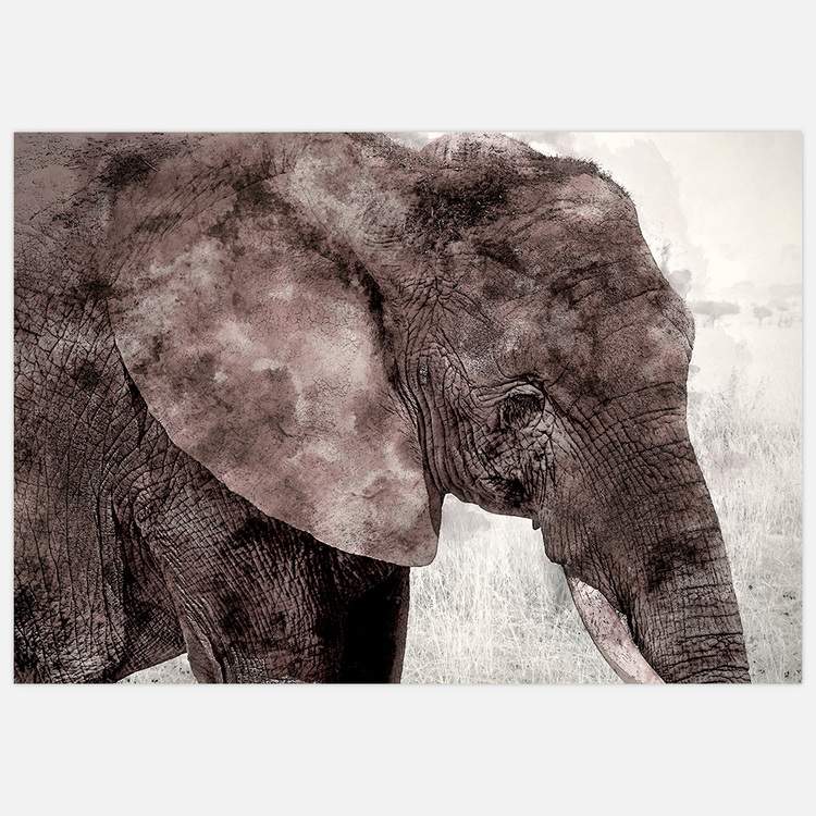Elefanttavla, Elephant Art Print, målning Insplendor Art Studio i Sverige.
