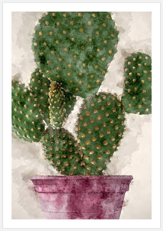 Painted cactus Art Print