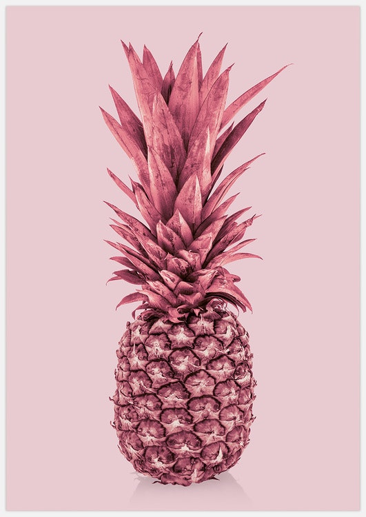 Tavla med absolut rosa ananas, Absolutely Pink Pineapple Art Print. Foto Insplendor art studio i Sverige.