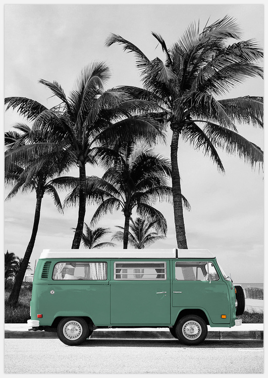 Green VW Bus –  Fine Art Print