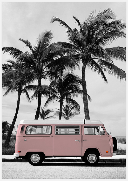Pink VW Bus – Fine Art Print