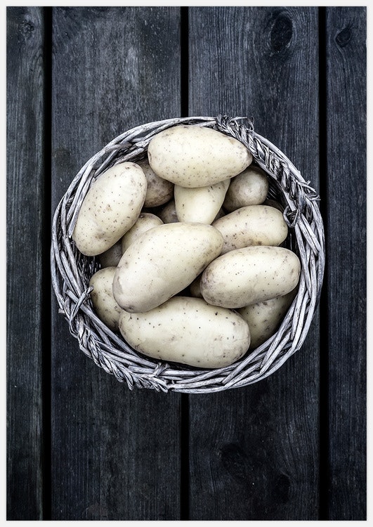 Tavla potatiskorg, Country Potato Art Print, foto Insplendor art studio i Sverige.
