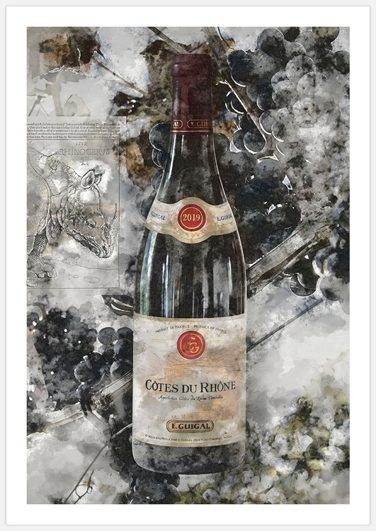 Tavelvägg Grapes & Wine inspiration – Fine Art Print