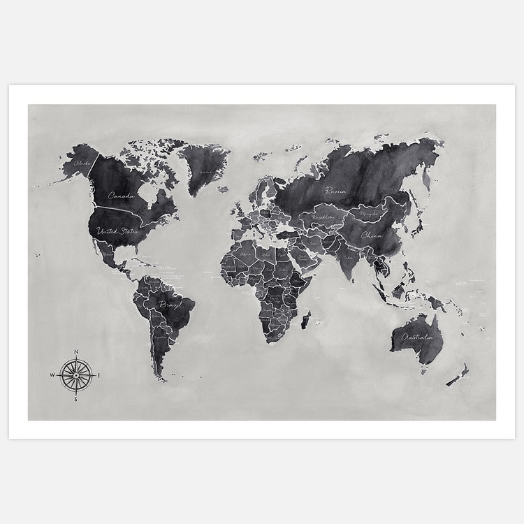 World Map – Fine Art Print