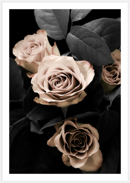 Rostavla en tavla med rosor i beige av Insplendor Art Studio i Sverige.