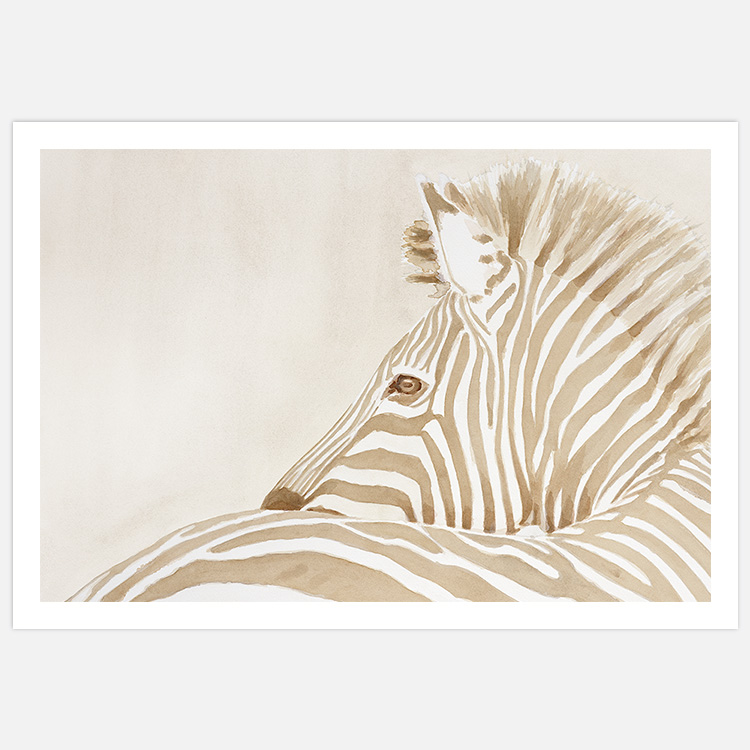 Zebra in Beige inspiration – Fine Art Print