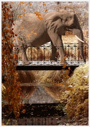 Elephant Park Yellow Art Print