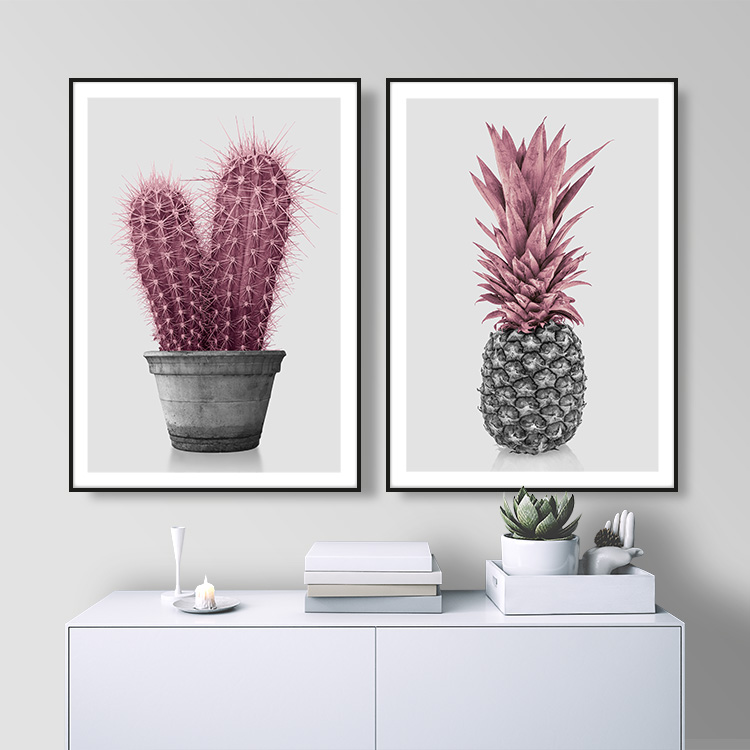 Tavelvägg Pink Match inspiration – Fine Art Print