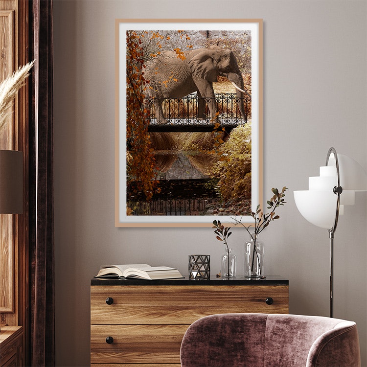 Elephant Park in Yellow Poster
