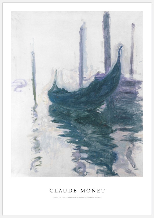 Gondola in Venice med text – Fine Art Print