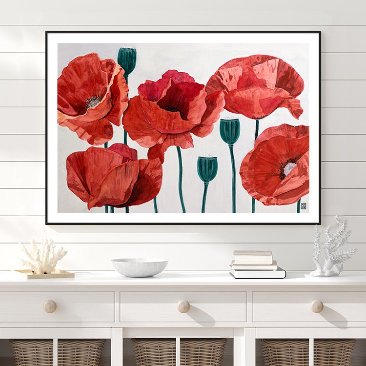 Painted Poppies Poster