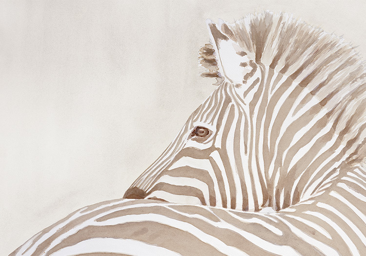 Zebra in beige Canvas