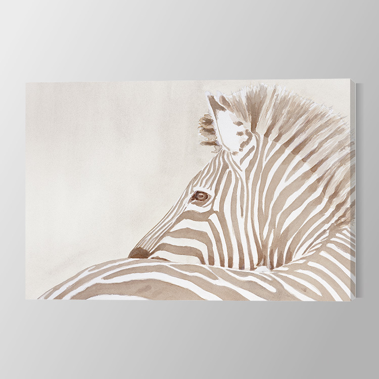 Zebra in beige Canvas