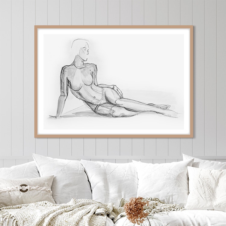 Female Live Model Drawing Art Print