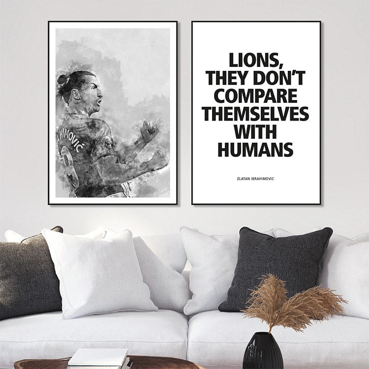 Tavelvägg Lions don't compare – Fine Art Print