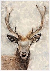 Deer in The Fog Art Print