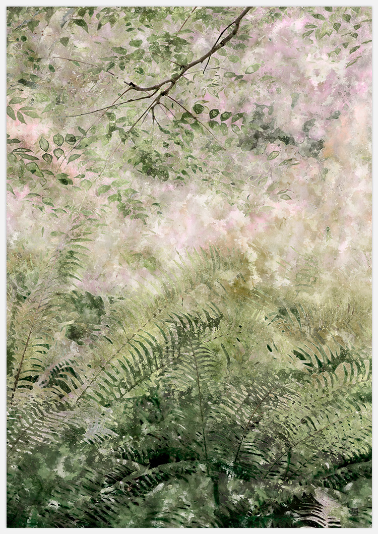 Tavla med målad växtlighet skapad av Insplendor Art Studio i Sverige.
