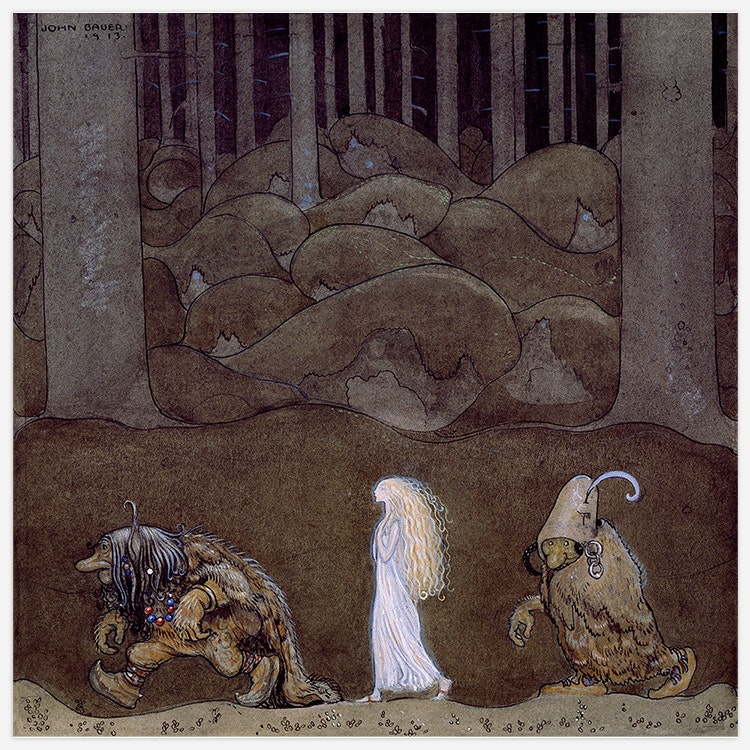 Princess and the Trolls, John Bauer – Fine Art Print