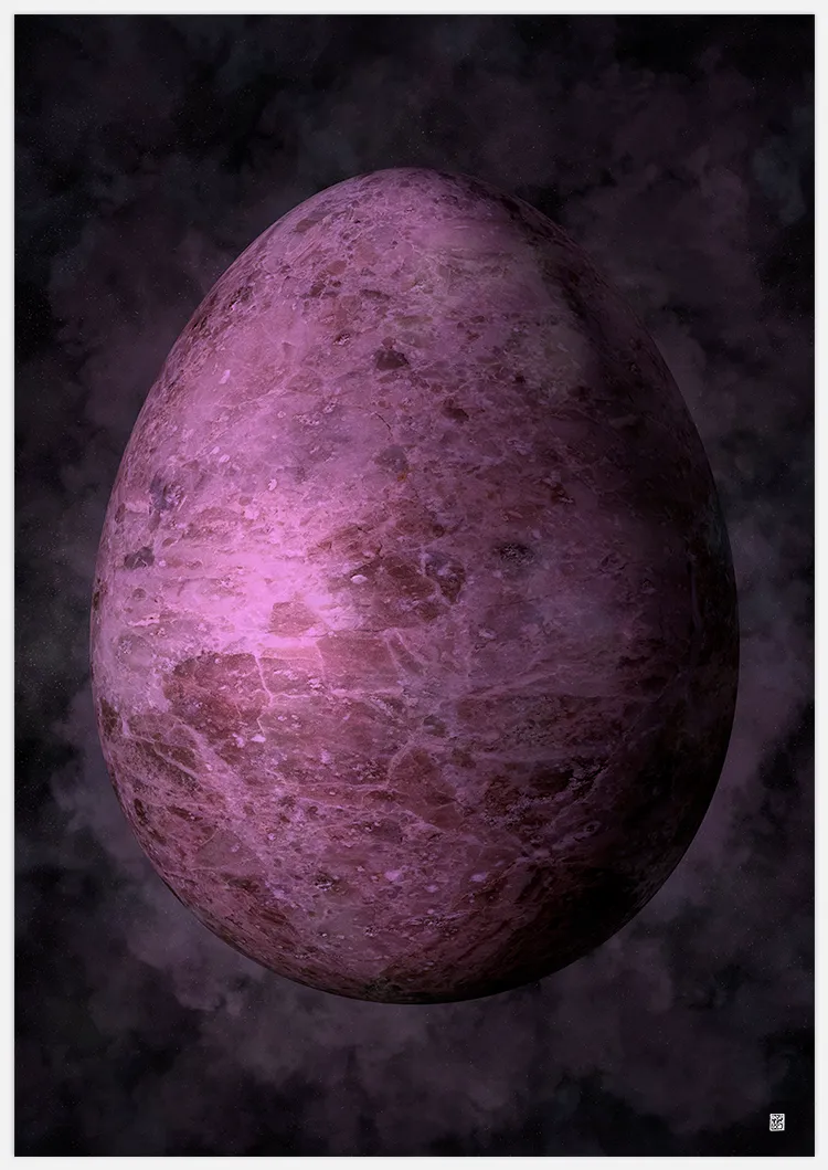 Space Egg Pink Art Print