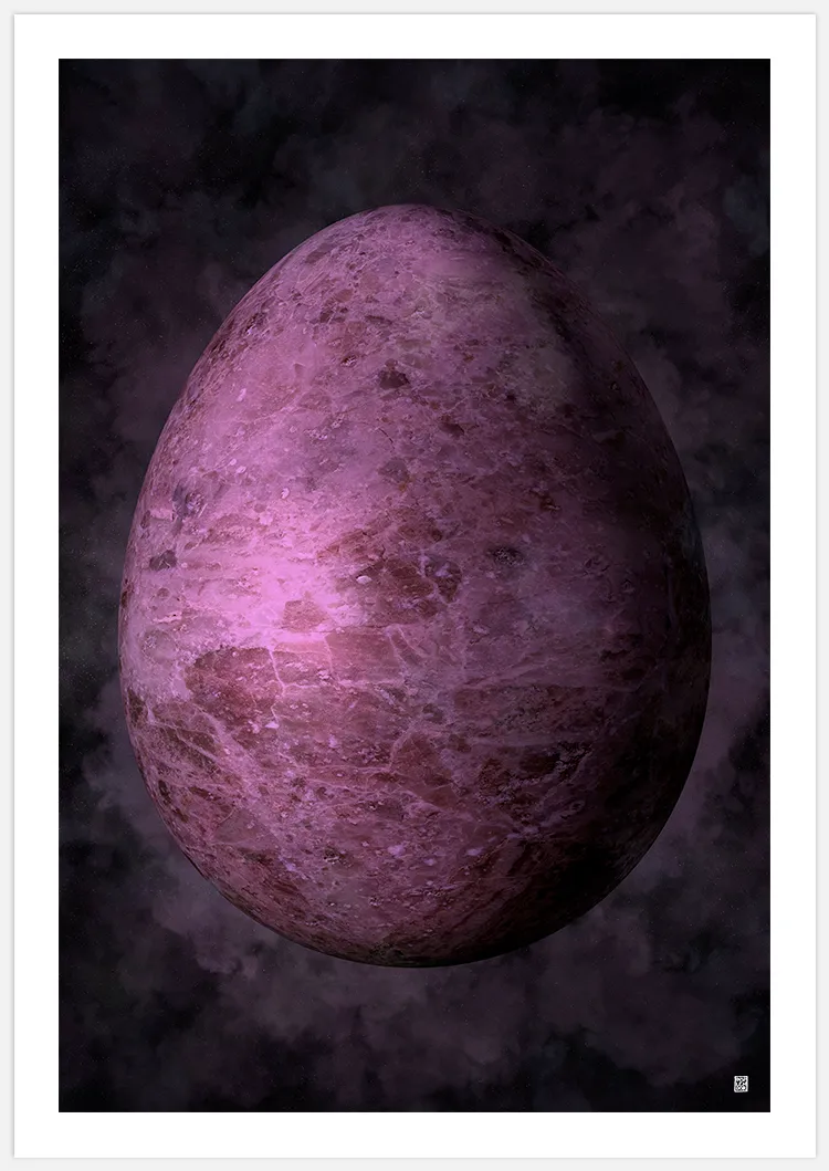 Space Egg Pink Art Print