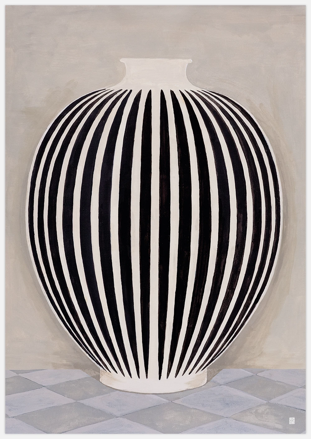 Striped Pot Art Print