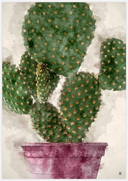 Painted cactus Art Print