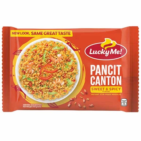 Lucky Me! | Pancit Canton Sweet & Spicy Flavor Instant Stir-Fried Noodles 80g