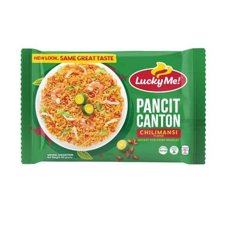 Lucky Me! | Pancit Canton Chilimansi Flavor Instant Stir-Fried Noodles 80g