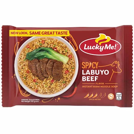 Lucky Me! | Spicy Labuyo Beef Flavor Instant Mami Noodle Soup 50g