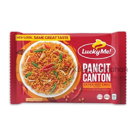 Lucky Me! | Pancit Canton Extra Hot Chili Flavor Instant Stir-Fried Noodles 80g