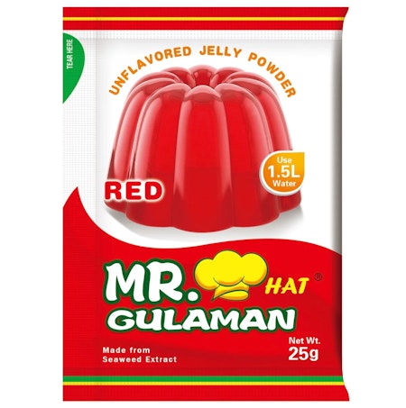 Mr. Hat Gulaman, Unflavored Jelly Powder - Red (10x25g Packs) 250g