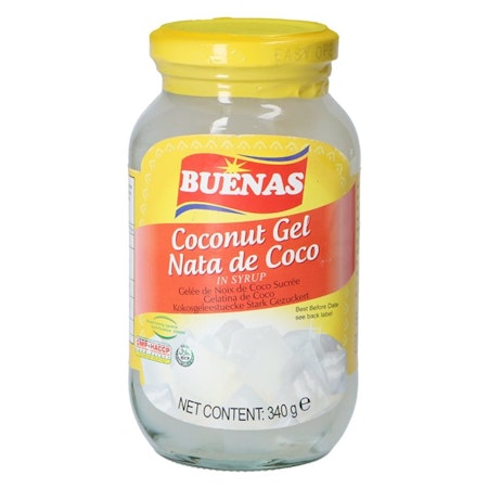 BUENAS | Nata De Coco, Coconut Gel in Syrup (White) 340g
