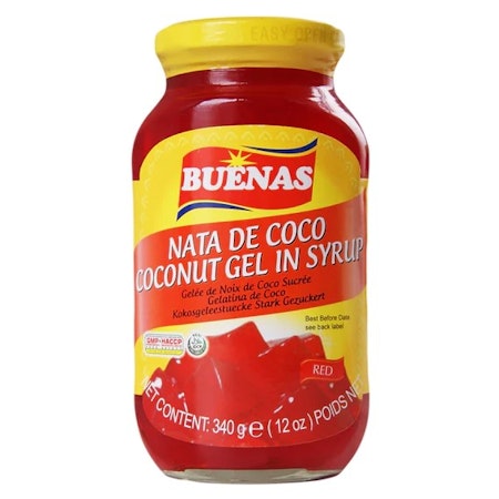 BUENAS | Nata De Coco Red Coconut Gel in Syrup 340g
