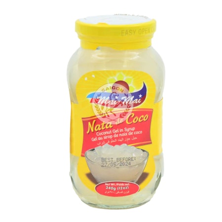 Mai-Mai Nata de Coco, Coconut Gel in Syrup (White) - 340g