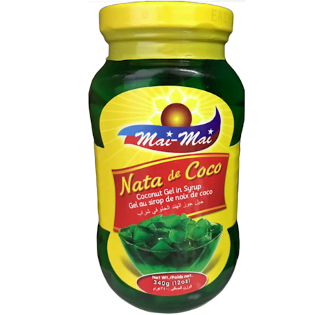 Mai-Mai Nata de Coco, Coconut Gel in Syrup (Green) 340g