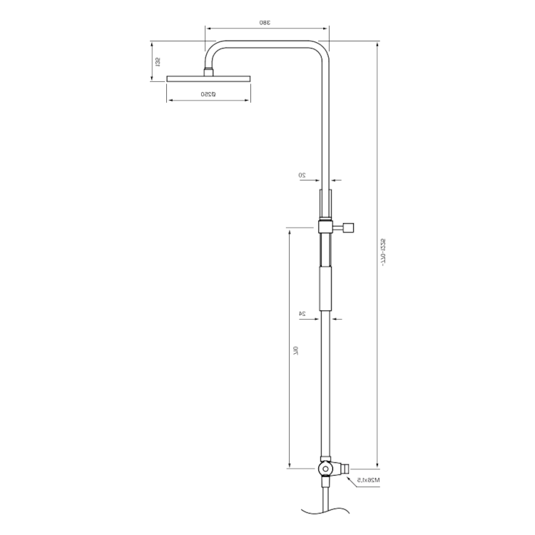 Tapwell TVM7200 mässing takdusch 160 cc inklusive Monterat & Klart
