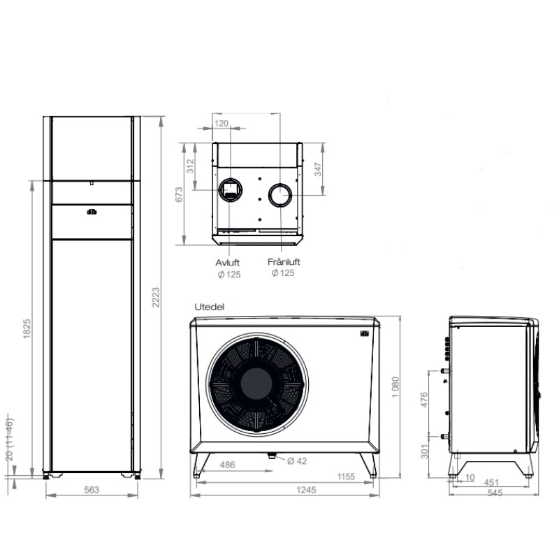 CTC EcoVent i360F + CTC EcoAir 408 Luft/vattenvärmepump inklusive Monterat & Klart