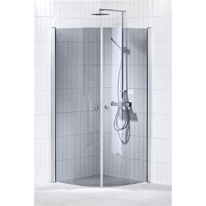 Alterna Lusso duschhörna 90x90 cm gråton inklusive Monterat & Klart