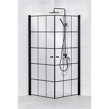 Alterna Lusso duschhörna 90x90 cm Svart inklusive Monterat & Klart
