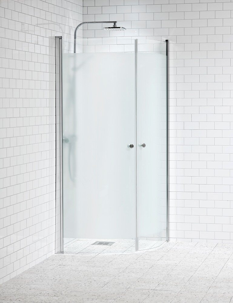 Alterna Lusso duschhörna 90x90 cm frostat inklusive Monterat & Klart -  Badhemma allt för ditt badrum
