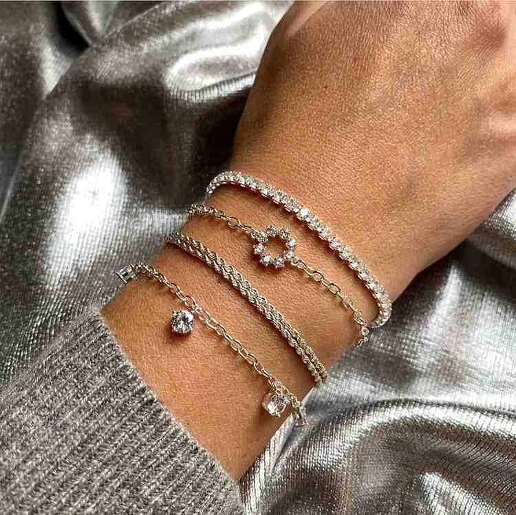 SNÖ OF SWEDEN - Siri stone armband, silver - Amazing Gifts