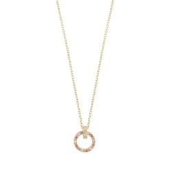 SNÖ OF SWEDEN - Unni small pendant halsband, guld/ pink mix