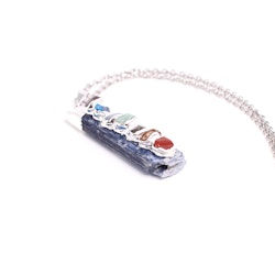 Chakra halsband blå Kyanit, silver