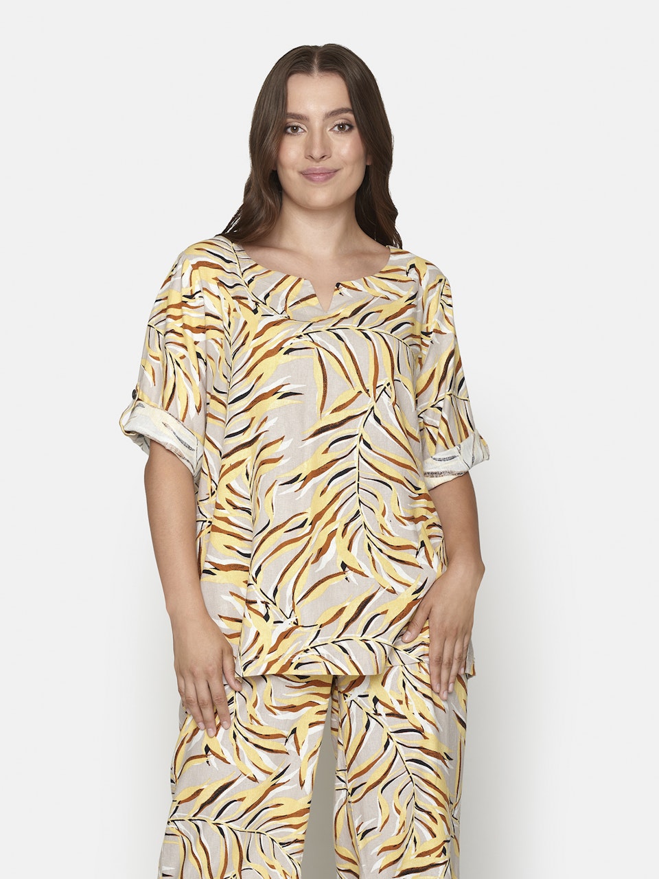 Topp lin/viskos (BLÅ/BEIGE) (4XL KVAR)