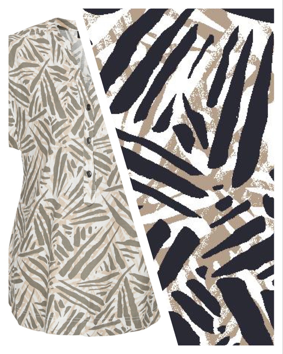 Topp lin/viskos (BLÅ/BEIGE)