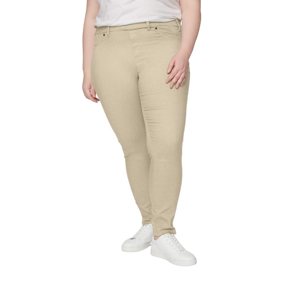 7/8 Stretchbyxa med resår (MÖRKBEIGE)
