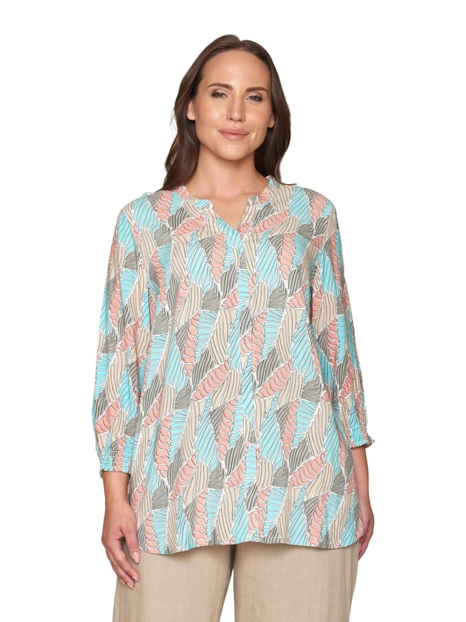 Blus med 3/4 ärm