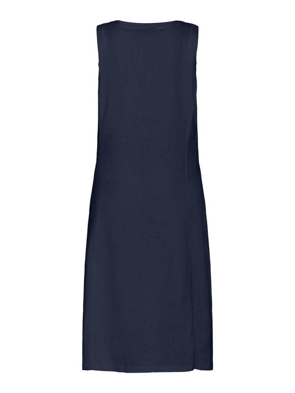 Ärmlös klänning lin/viskos (MARINBLÅ) (2XL KVAR)