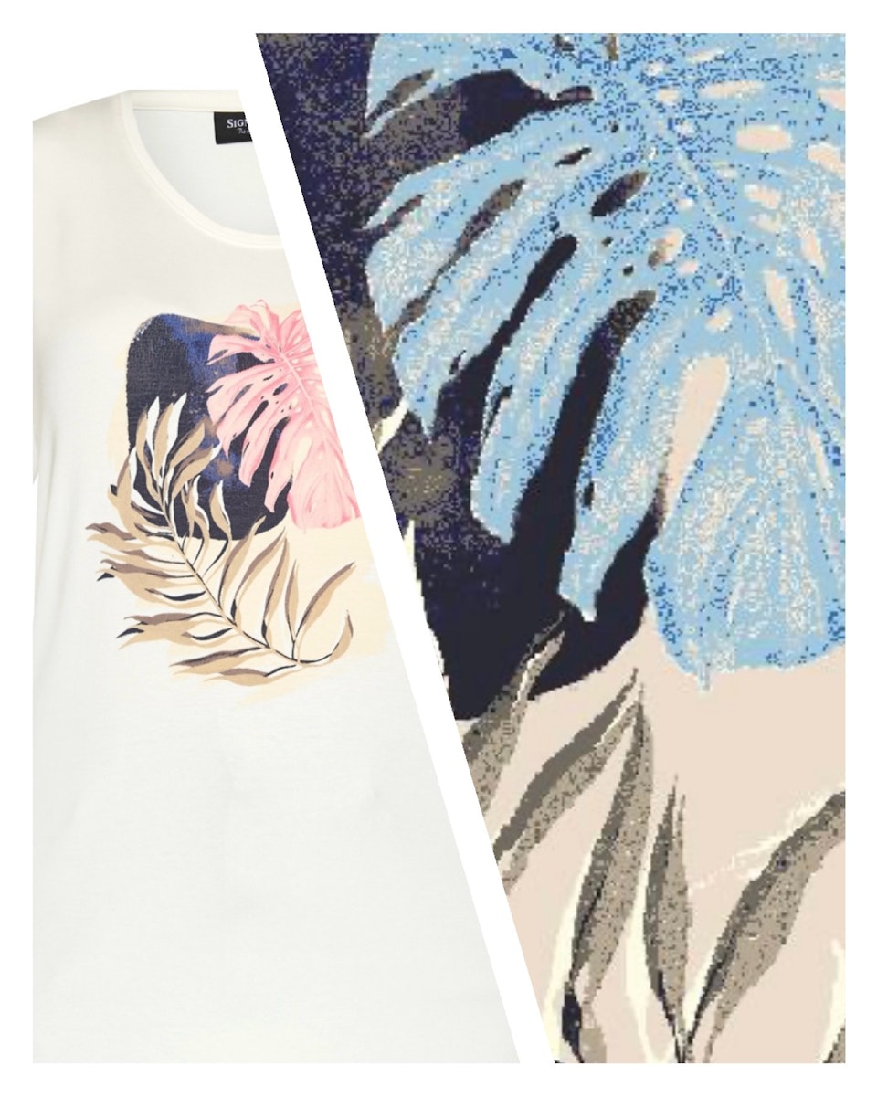 Topp (BLÅ/BEIGE PRINT)
